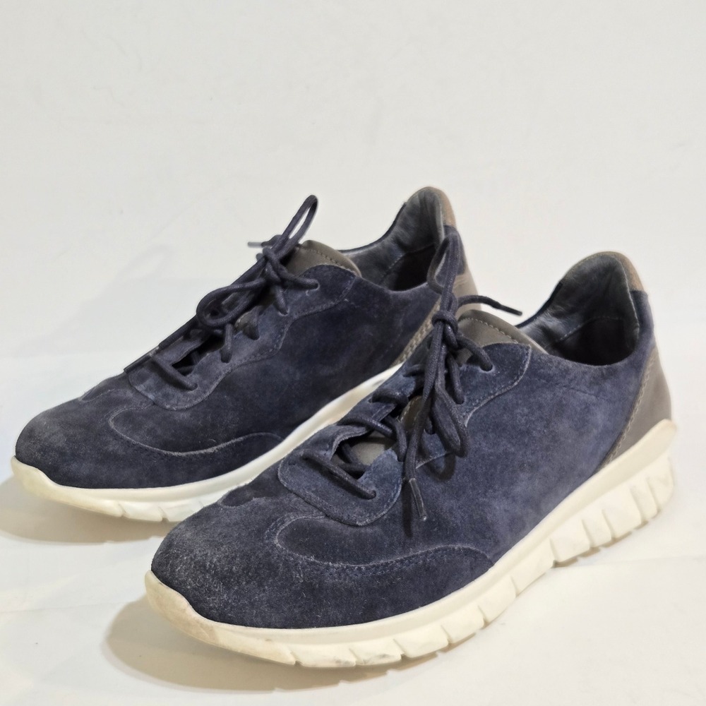Naot Apollo Sneakers Womens 8 Navy Blue Suede Leather Lace Up Walking Shoes READ - Picture 1 of 6